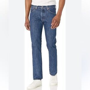 Levi’s 501 Midrise Slim Straight Leg Medium Wash Blue Button Fly Jeans